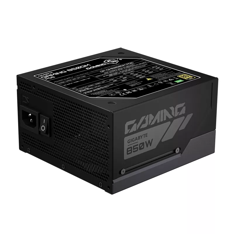 GIGABYTE GAMING 850GM PG5 maitinimo blokas – PCIe 5.1, 80 PLUS Gold, pilnai modulinis, 135 mm ventiliatorius, ATX 3.1, EU kištukas