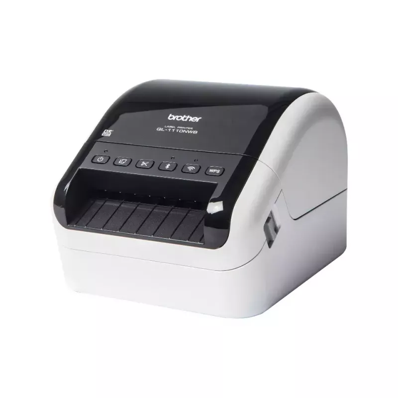Etikečių spausdintuvas Brother QL-1110NWB, tiesioginis terminis, 300x300 DPI, 110 mm/s, laidinis ir belaidis Ethernet LAN, DK, Wi-Fi, Bluetooth