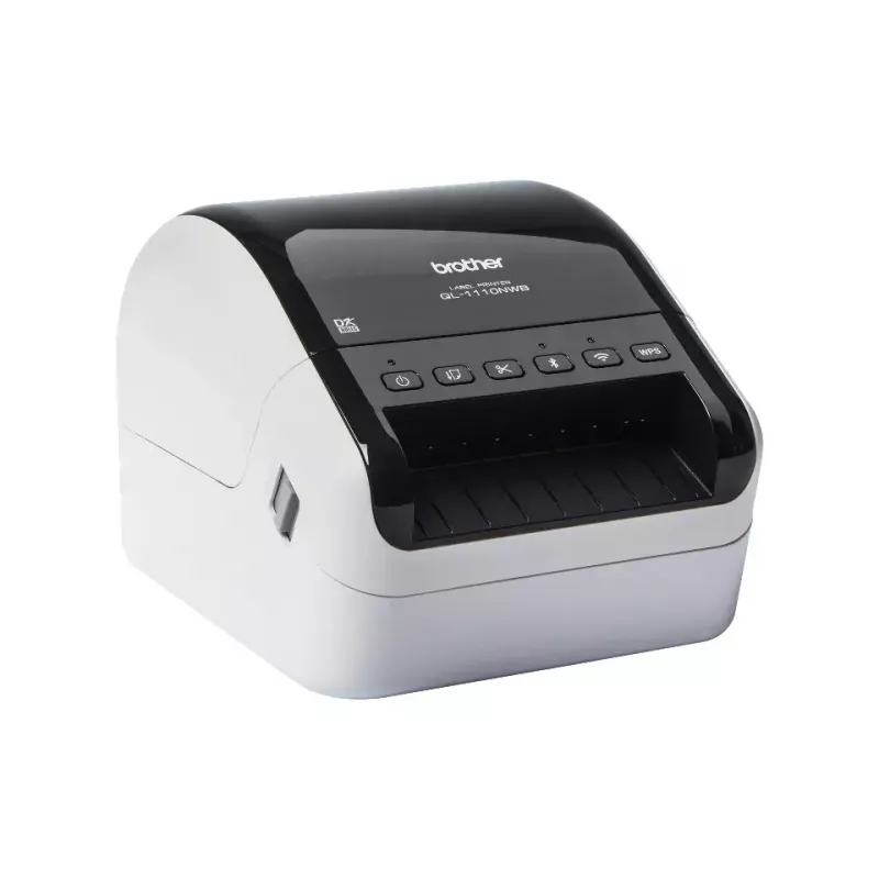 Etikečių spausdintuvas Brother QL-1110NWB, tiesioginis terminis, 300x300 DPI, 110 mm/s, laidinis ir belaidis Ethernet LAN, DK, Wi-Fi, Bluetooth