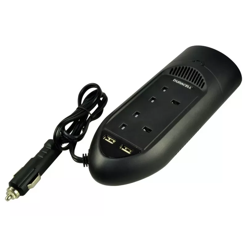 Duracell 175W keitiklis su dviem UK tipo lizdais, universalus, automatinis, 12 V, 175 W, 12 V, nuolatinė į kintamą