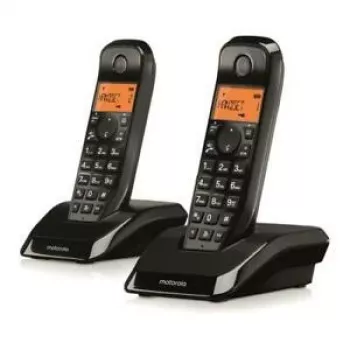 Motorola S12 Duo DECT belaidis telefonas su skambučio identifikavimu, juodas