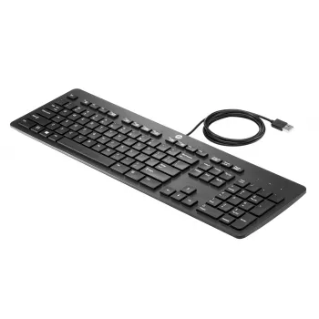 Pilno dydžio laidinė USB klaviatūra HP USB Business Slim Keyboard – juoda, 1,8 m laidas