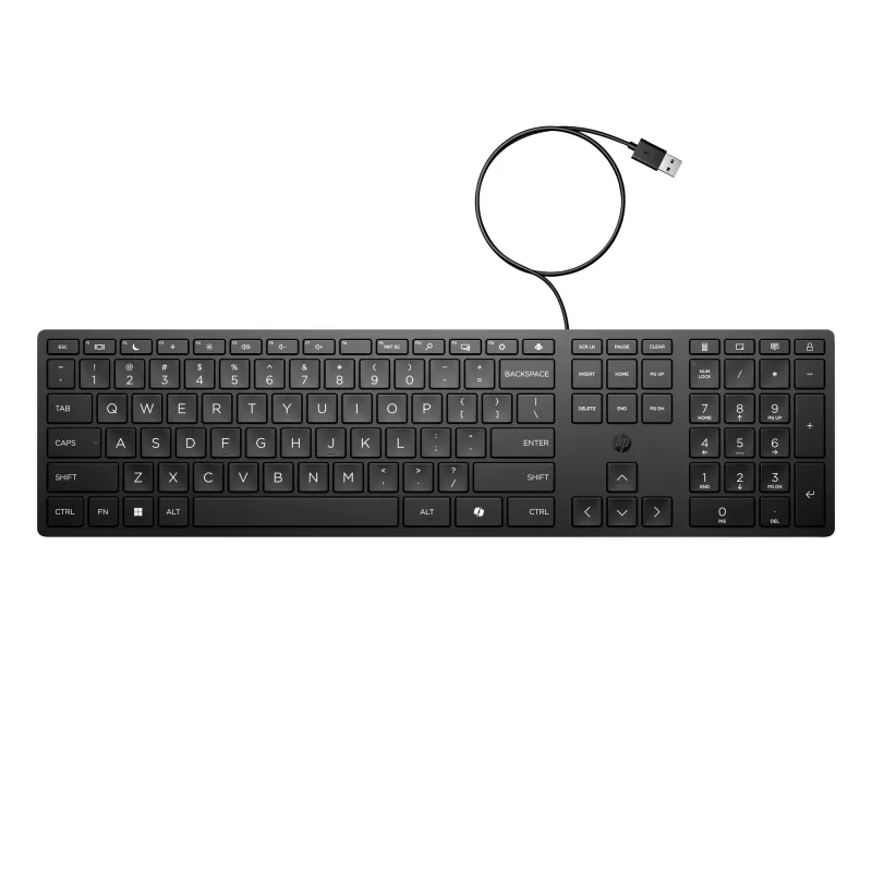 HP Wired Desktop 320K klaviatūra, pilno dydžio, USB, membraninė, juoda