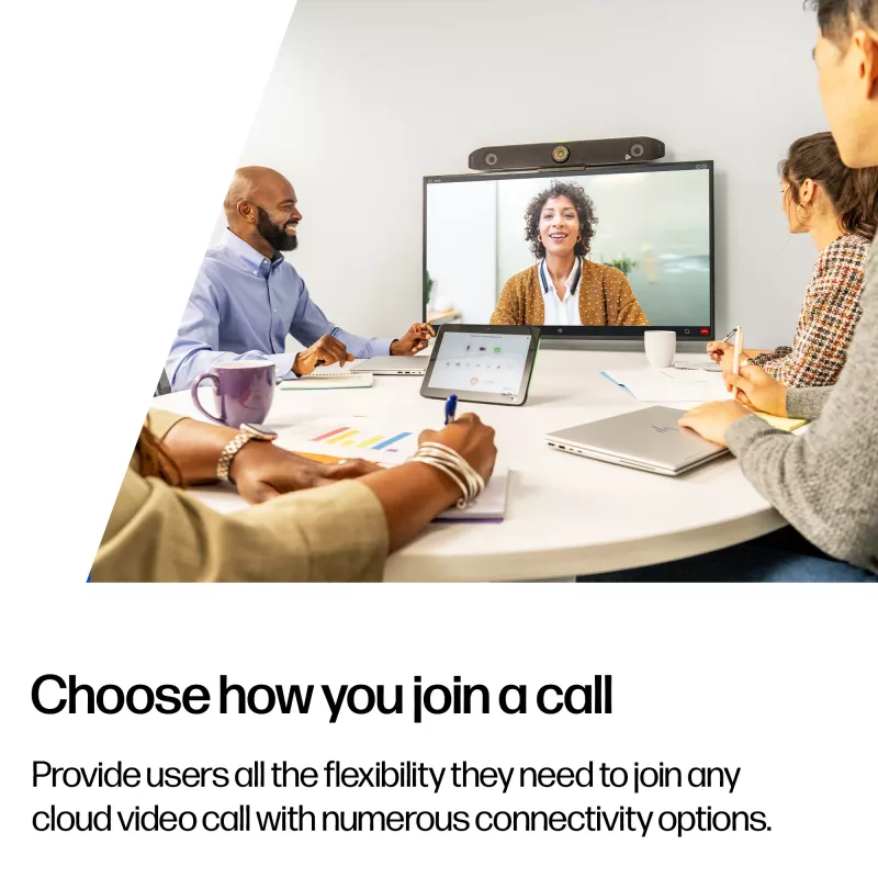 HP Poly Studio X52 All-In-One vaizdo juosta, grupės vaizdo konferencijų sistema, 4K Ultra HD, 30 fps, 95°, 5x, Android