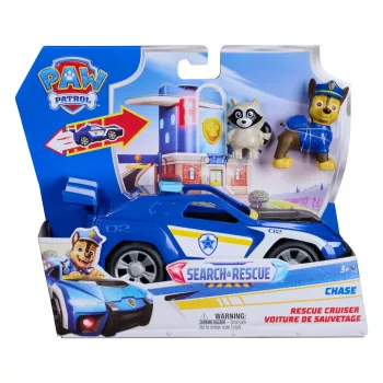 PAW Patrol: Search & Rescue Chase Rescue Cruiser – policinis automobilis su atgaline trauka ir 2 figūrėlėmis