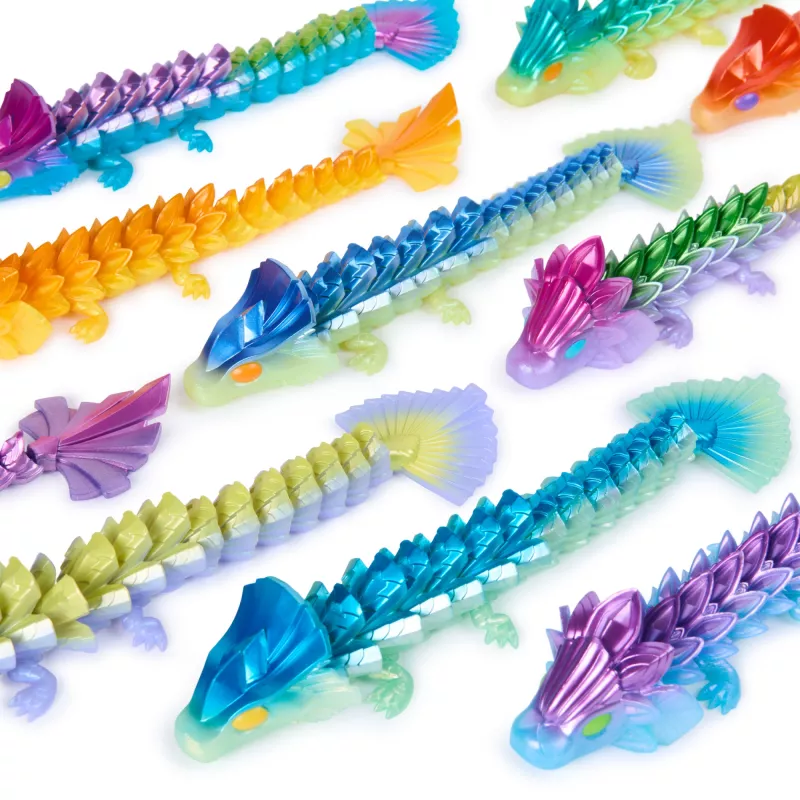 CrystaLynx Dragons 9 colių kolekcinė artikuliuota drakono figūrėlė vaikams ir suaugusiems, Blind Box, fidget žaislai namams, biurui ir stalo dekorui (stilius gali skirtis)