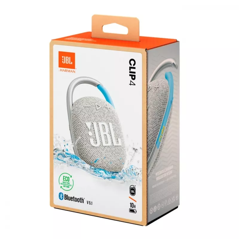 JBL Clip 4 Eco nešiojamas stereo garsiakalbis mėlynas, baltas 5 W