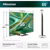 Televizorius Hisense 55E8S 55 col. (139,7 cm) QLED Mini LED 4K Ultra HD Smart TV HomeOS Wi‑Fi Pilka 400 cd/m²