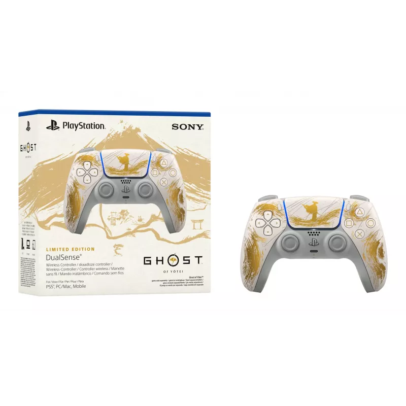 Sony DualSense Wireless Controller – Ghost of Yōtei Gold Limited Edition Auksinis, Baltas Bluetooth/USB Žaidimų Pultas Analoginis/Digitalinis Android, MAC, PC, PlayStation 5, iOS
