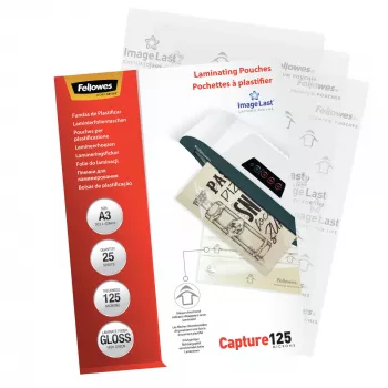 Fellowes ImageLast A3 125 Micron laminavimo maišelis - 25 vnt., blizgus, skaidrus, A3, 0,125 mm, 436 mm, 310 mm