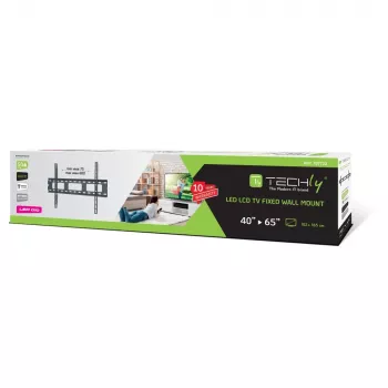 Techly sieninis laikiklis itin ploniems LED LCD televizoriams 40-65 col., 100x100-600x400 mm, juodas