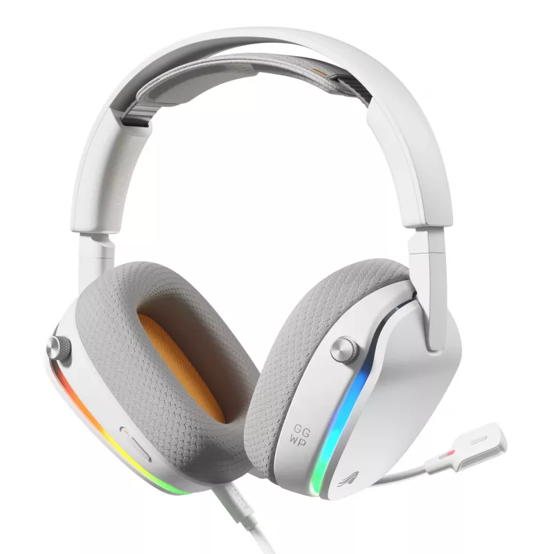 Glorious GHS Eternal RGB – Stereo RGB žaidimų ausinės, PC, PS5, PS4, Switch, baltos
