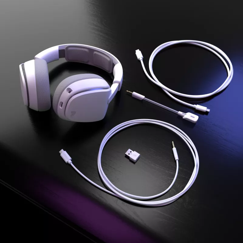 Glorious GHS Eternal RGB – Stereo RGB žaidimų ausinės, PC, PS5, PS4, Switch, baltos