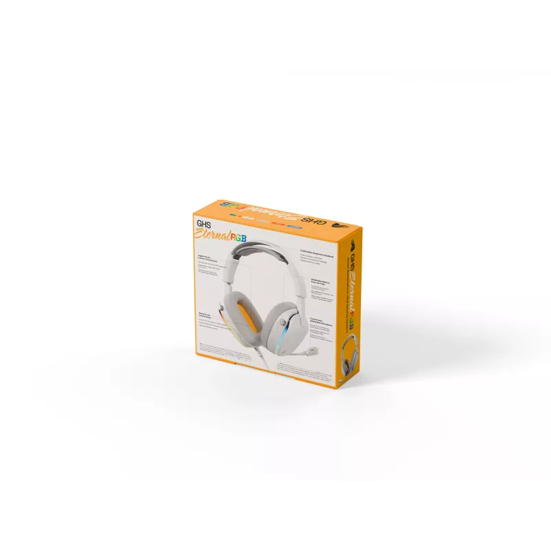 Glorious GHS Eternal RGB – Stereo RGB žaidimų ausinės, PC, PS5, PS4, Switch, baltos