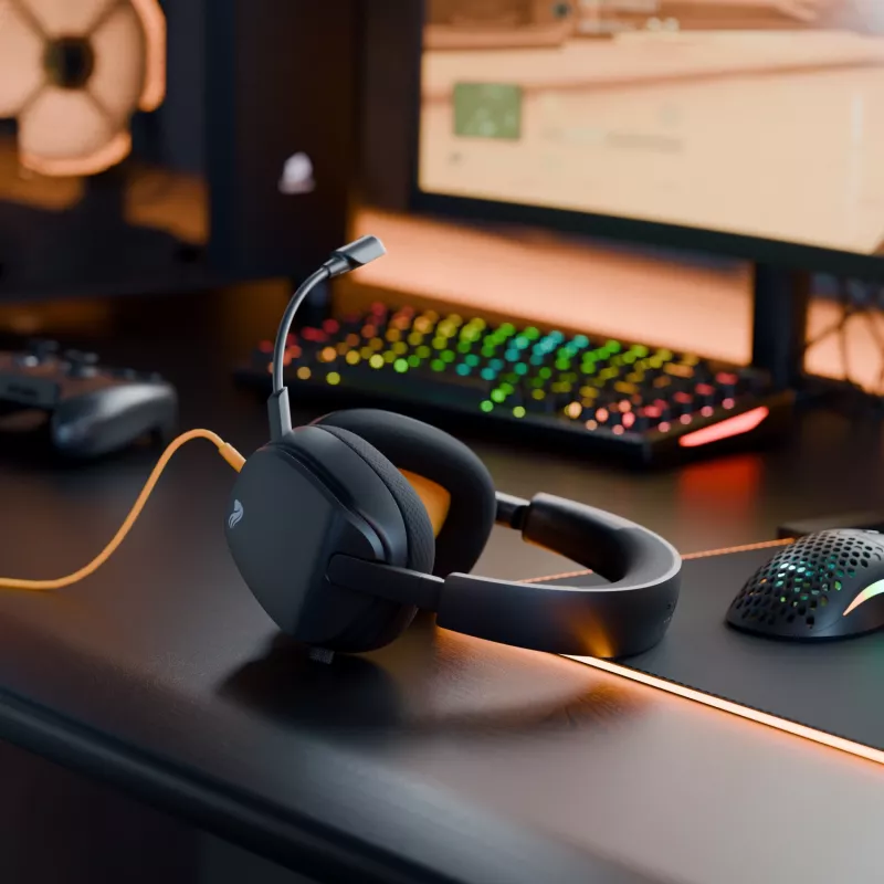 Glorious Gaming GHS Eternal – Stereo žaidimų ausinės, PC, PS5, PS4, Xbox, Switch, 3.5 mm, juodos