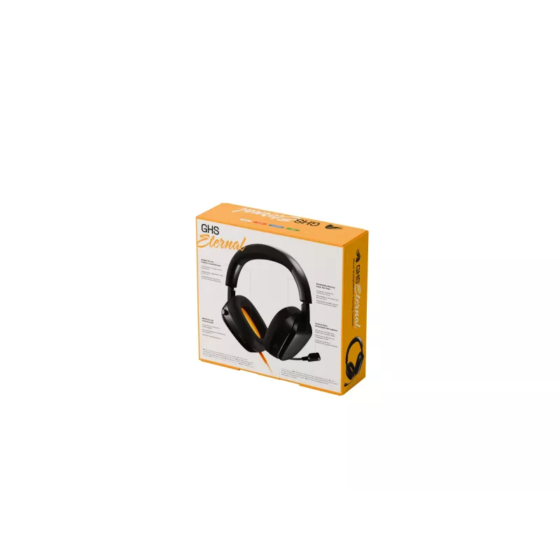 Glorious Gaming GHS Eternal – Stereo žaidimų ausinės, PC, PS5, PS4, Xbox, Switch, 3.5 mm, juodos