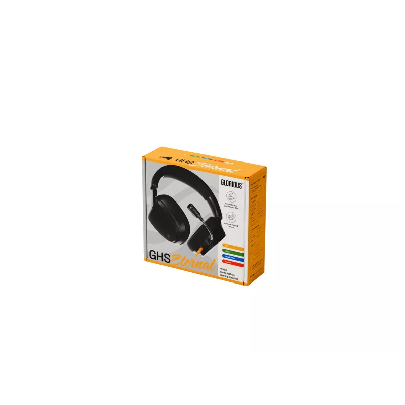 Glorious Gaming GHS Eternal – Stereo žaidimų ausinės, PC, PS5, PS4, Xbox, Switch, 3.5 mm, juodos