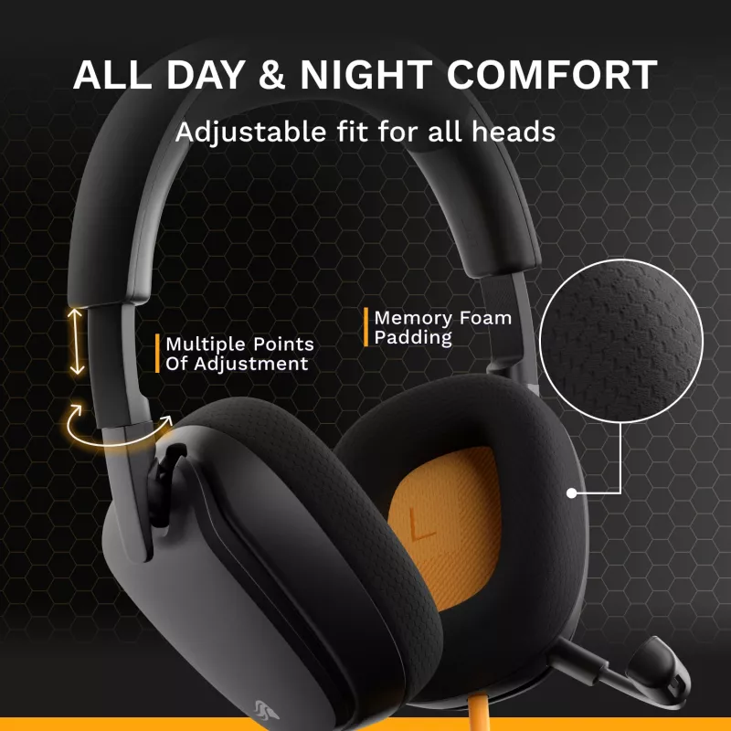 Glorious Gaming GHS Eternal – Stereo žaidimų ausinės, PC, PS5, PS4, Xbox, Switch, 3.5 mm, juodos