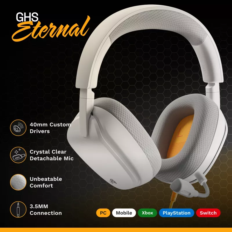 Glorious GHS Eternal – Stereo žaidimų ausinės, baltos