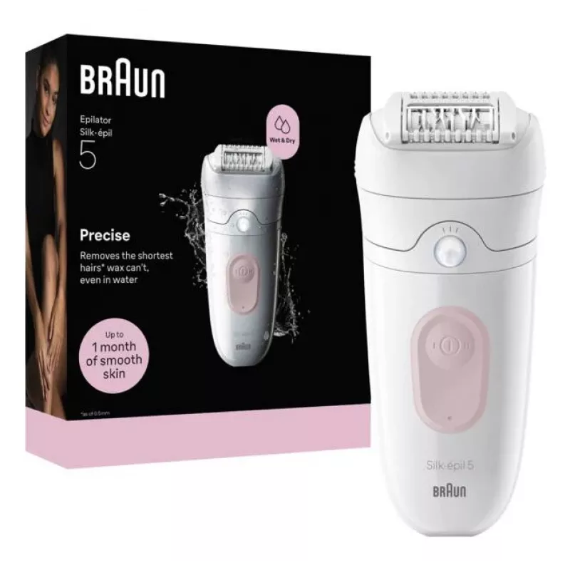 Braun Silk-epil 5-000 epiliatorius su 28 pincetais, rožinis