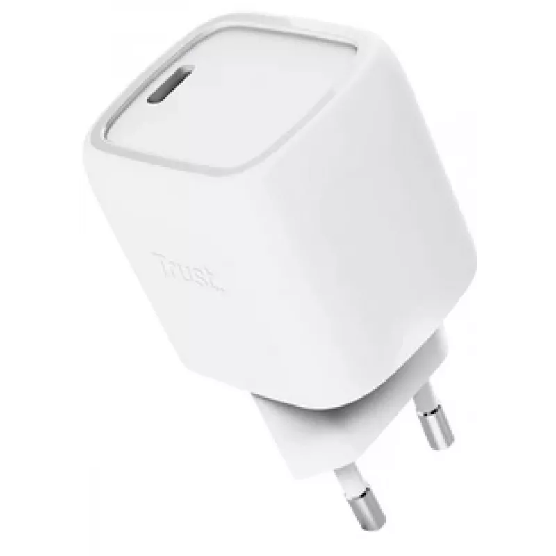 Trust Maxo 30W USB-C GaN įkroviklis, vidaus, greitas įkrovimas, baltas