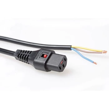ACT maitinimo laidas C13 IEC Lock atviras galas juodas 2 m PC1025 230 V 10 A