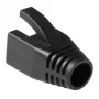 ACT FA2002 RJ45 juodas kabelio antdėklas 7,0 mm kabeliui
