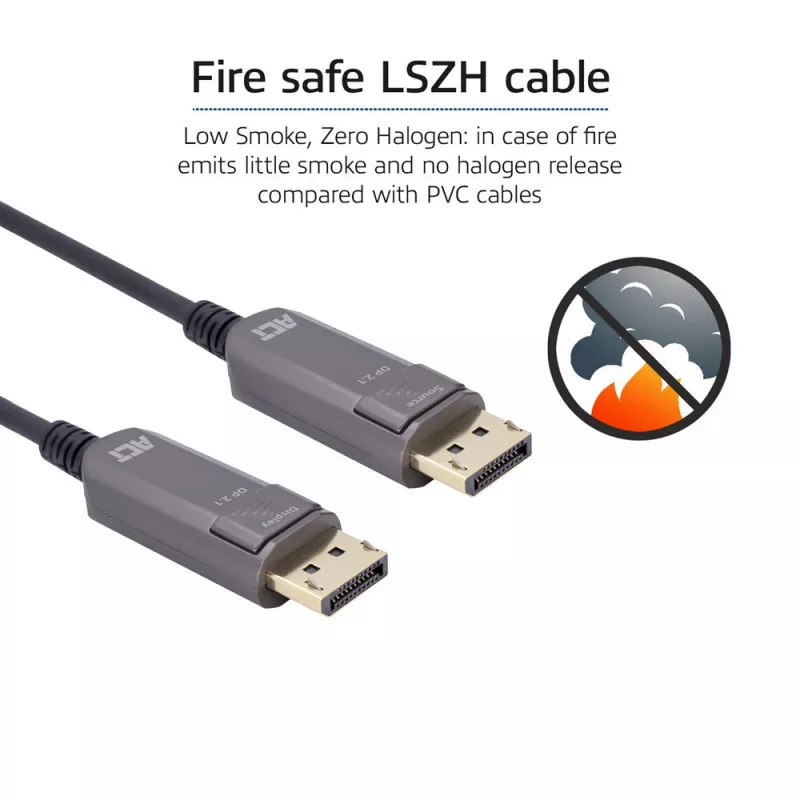ACT AK4173 DisplayPort 2.1 laidas 30 m, juodas