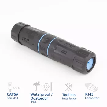 ACT SD6522 CAT6A ekranuotas lauko IP68 RJ45 movinis jungtuvas