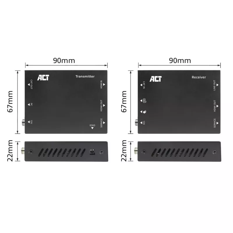 ACT AC7815 HDMI 2.0 KVM prailgintuvas per CAT6A iki 70 metrų, 4K@60Hz