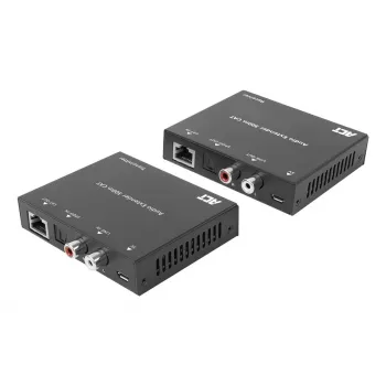 Garso praplėtimo rinkinys ACT AC7710 – skaitmeninis/analoginis per Cat5e/Cat6 su DAC, TOSLINK I/O, iki 300 m, 5V USB maitinimas