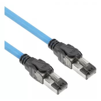 ACT Blue 45 m S/FTP CAT6A B2ca PoE++ 100W vientisas paruoštas montavimo kabelis, RJ45 kištukas – kištukas