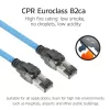 Parengtinis S/FTP Cat6A B2ca PoE++ 100W kabelis su RJ45 kištukais ACT FB0090, 90 m, vientisas laidininkas