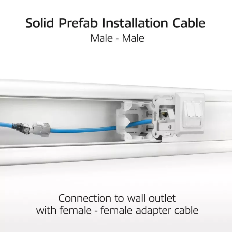 Parengtinis S/FTP Cat6A B2ca PoE++ 100W kabelis su RJ45 kištukais ACT FB0090, 90 m, vientisas laidininkas
