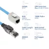 ACT Blue 40 m S/FTP CAT6A B2ca PoE++ 100 W vientisas montažinis kabelis, RJ45 kištukas – lizdas
