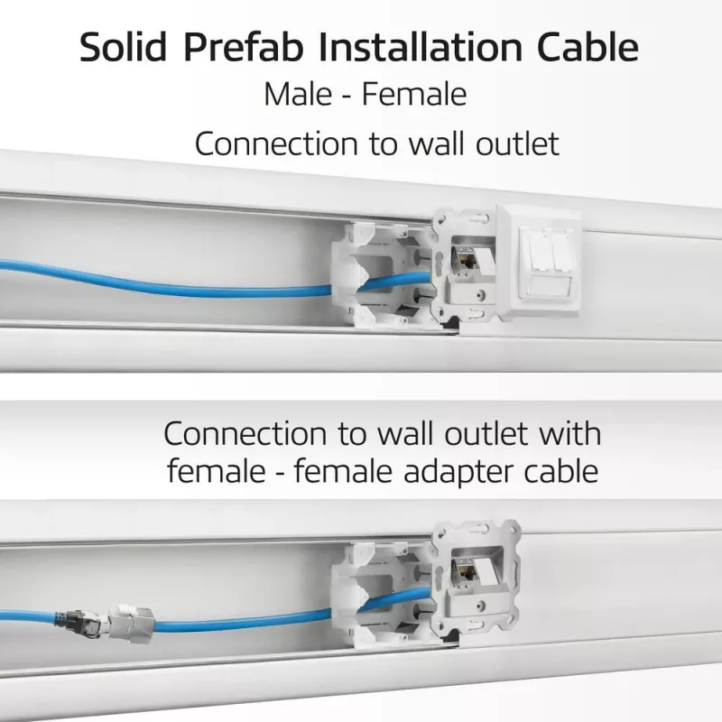 ACT Blue 40 m S/FTP CAT6A B2ca PoE++ 100 W vientisas montažinis kabelis, RJ45 kištukas – lizdas