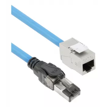 ACT Blue 45 m S/FTP CAT6A B2ca PoE++ 100W vientisas montažinis kabelis, RJ45 kištukas – lizdas