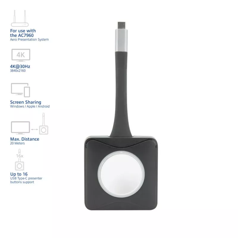 ACT Aero 4K Presenter Button mygtukas, juodas