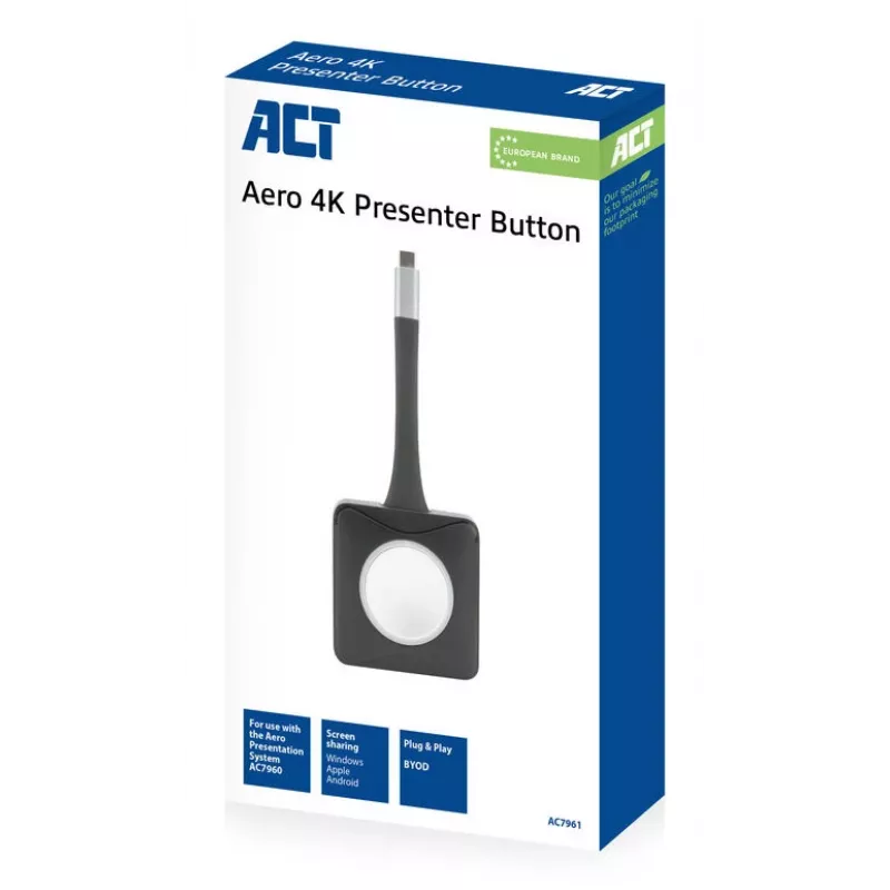 ACT Aero 4K Presenter Button mygtukas, juodas