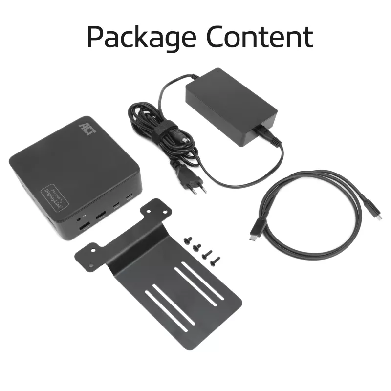ACT Universal USB-C Dock 4K, 3 HDMI/DisplayPort monitorams, DisplayLink