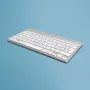 R-Go Tools ergonominė klaviatūra R-Go Compact Break, kompaktiška klaviatūra su pertraukų programine įranga, QWERTZ (CH), Bluetooth, balta
