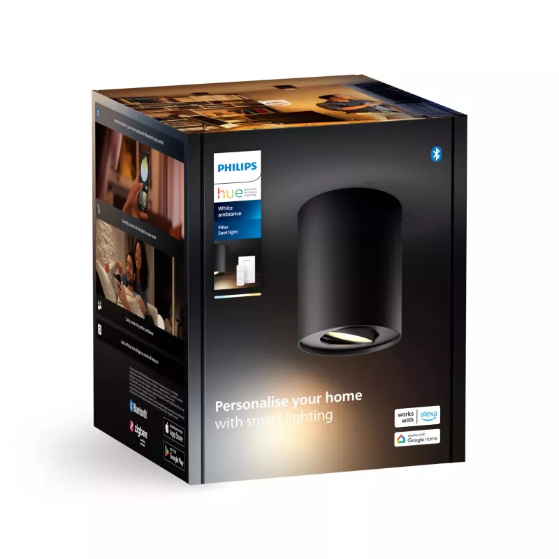 Prožektorius Philips Hue 929003811601, Bluetooth, 4,2 W, juodas, Ø103 mm, aukštis 120 mm