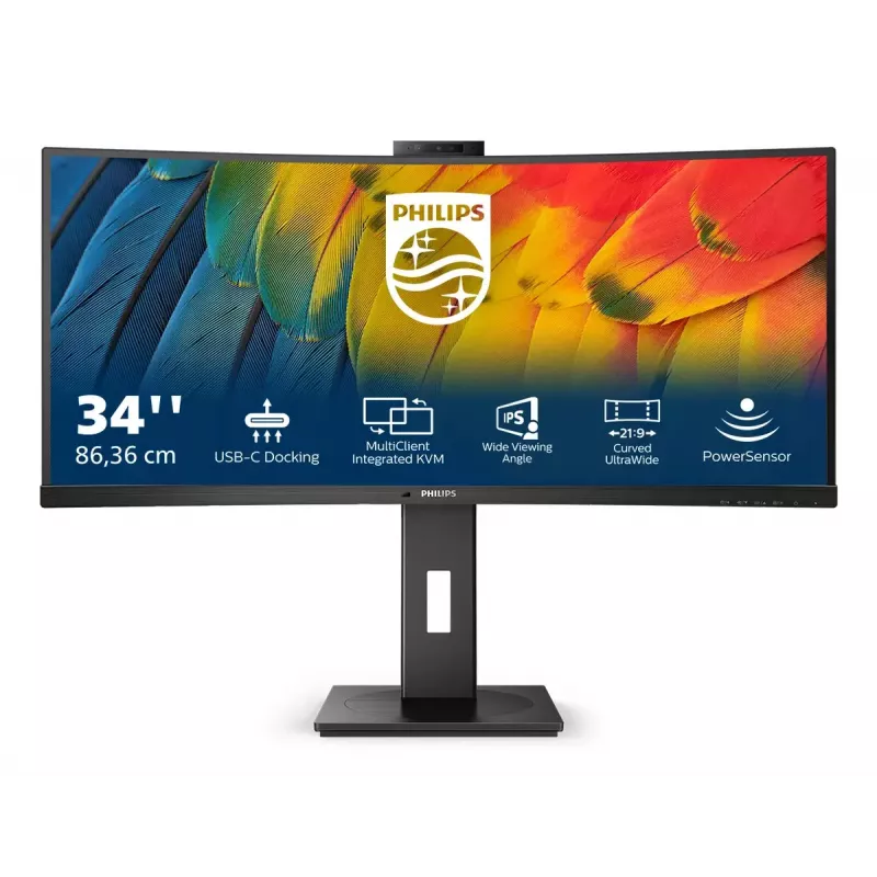 Philips 5000 serijos 34B1U5600CH/23 monitorius 86,4 cm (34 colių) 3440 x 1440 pikselių Wide Quad HD LCD juodas
