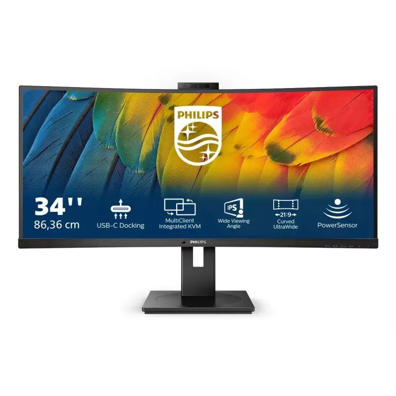 Philips 5000 serijos 34B1U5600CH/23 monitorius 86,4 cm (34 colių) 3440 x 1440 pikselių Wide Quad HD LCD juodas