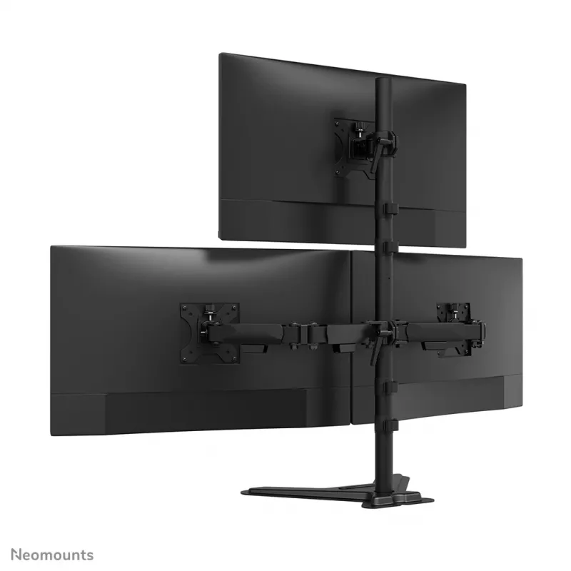 Neomounts DS45-600BL2-1 – trijų monitorių stovas 10–32 colių