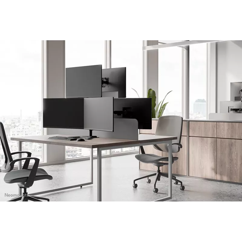 Neomounts DS45-600BL2-1 – trijų monitorių stovas 10–32 colių