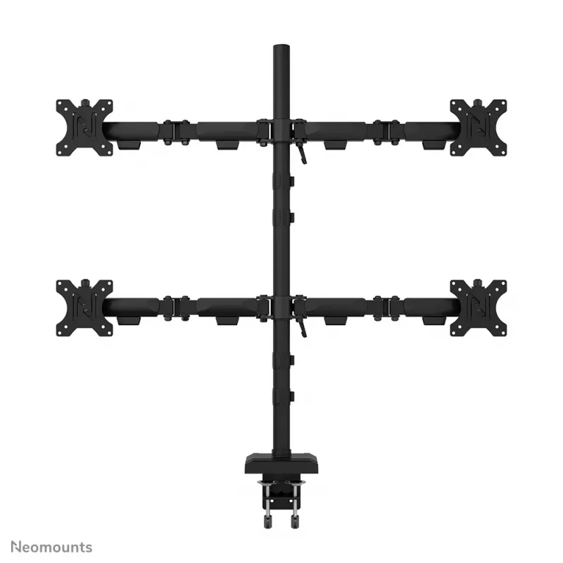 Keturių monitorių laikiklis Neomounts DS60-600BL2-2 10–32 colių ekranams, VESA 75x75–100x100, max 8 kg, spaustuvas/gręžtuvas, juodas