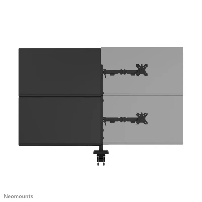 Keturių monitorių laikiklis Neomounts DS60-600BL2-2 10–32 colių ekranams, VESA 75x75–100x100, max 8 kg, spaustuvas/gręžtuvas, juodas