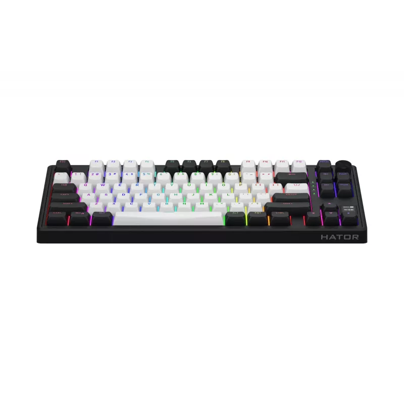 HATOR Skyfall 80 MAG ULTIMA 8K belaidė klaviatūra žaidimams USB + RF Wireless + Bluetooth QWERTY US English juoda, balta
