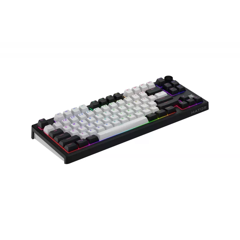 HATOR Skyfall 80 MAG ULTIMA 8K belaidė klaviatūra žaidimams USB + RF Wireless + Bluetooth QWERTY US English juoda, balta